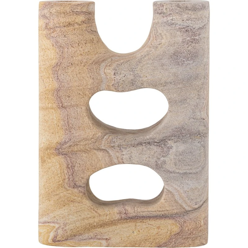 Bloomingville Lodi lysestage i sandsten - natur (18×7×25,5 cm)
