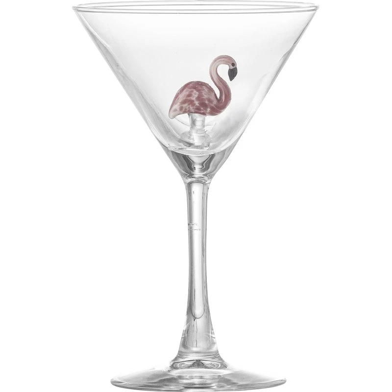 Bloomingville Misa cocktailglas 17 cl - klar med flamingo