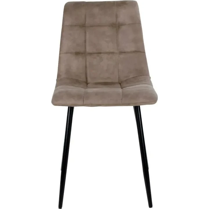 Middelfart spisebordsstol i lysebrunt microfiber og sorte ben