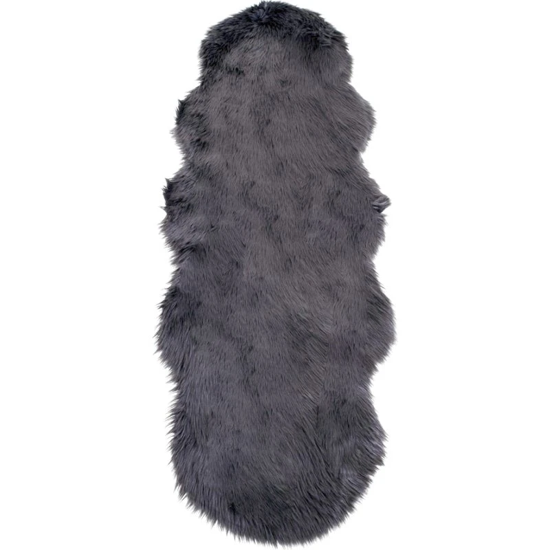 Imiteret lammeskind grå 60x180 cm – polyester