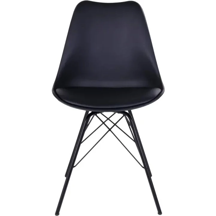 Oslo spisebordsstol sort med sorte ben