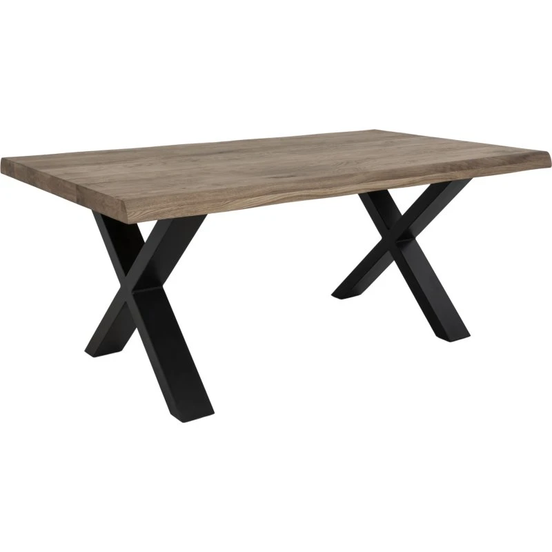 Sofabord i smoked olieret eg med bølget kant 120x70