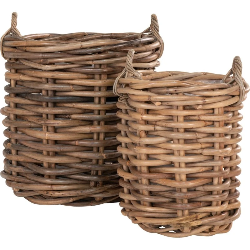 Burton runde kurve sæt (2) i natur rattan 45/57 cm