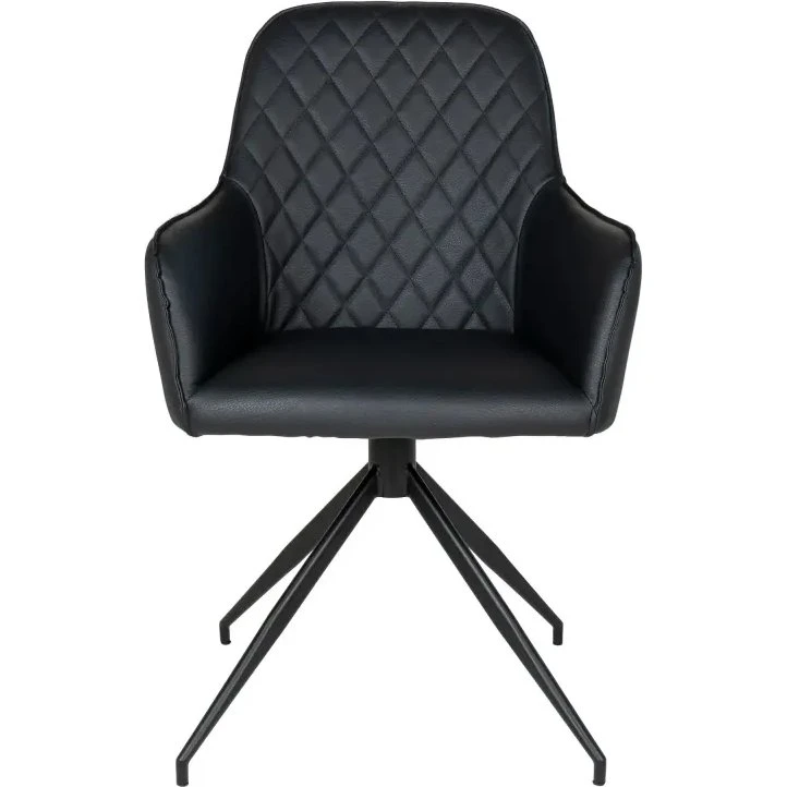 Harbo spisebordsstol i sort PU med drejefod