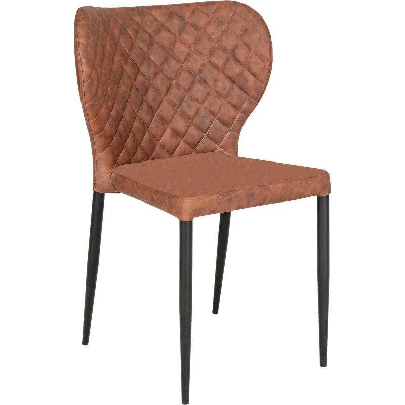 Pisa spisebordsstol - vintage brun kunstlæder, stabelbar