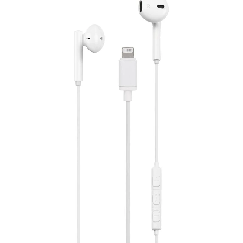 Streetz L200 Lightning In-ear headset med volumen – hvid