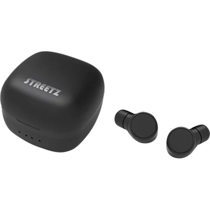 Streetz T200 True Wireless In-Ear med Opladningsetui, Sort