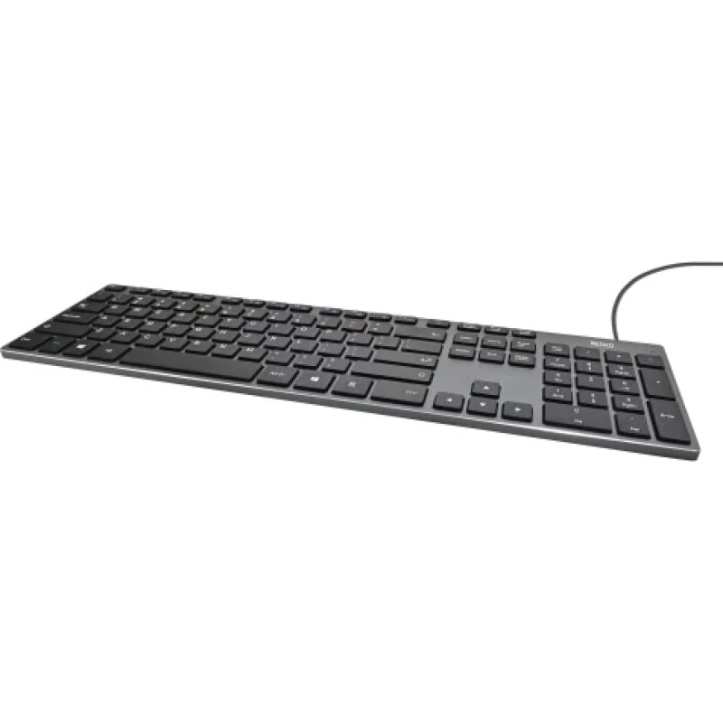 Deltaco Slim Office Tastatur – Lavprofil Aluminium (US)