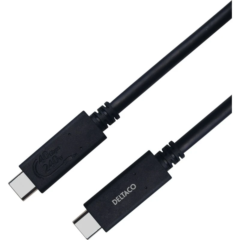 Deltaco USB4 Gen3 USB-C til USB-C 80 cm, 5A EPR