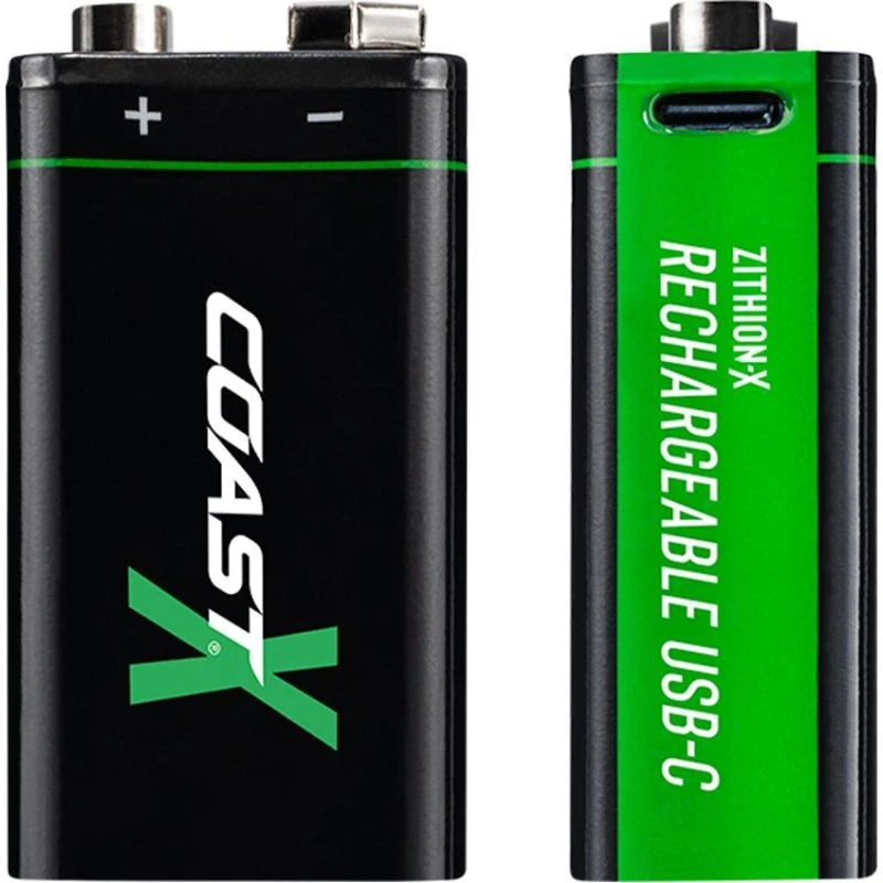 Coast 9V USB-C genopladeligt batteri 560mAh (2 stk.)