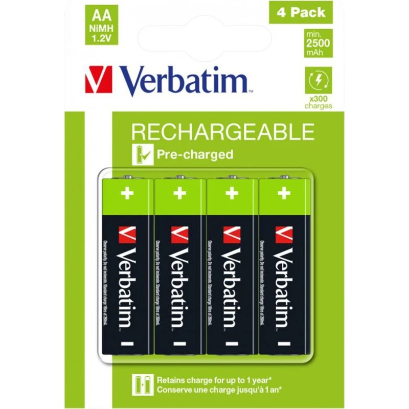 Verbatim Genopladelige AA-batterier (4 stk)