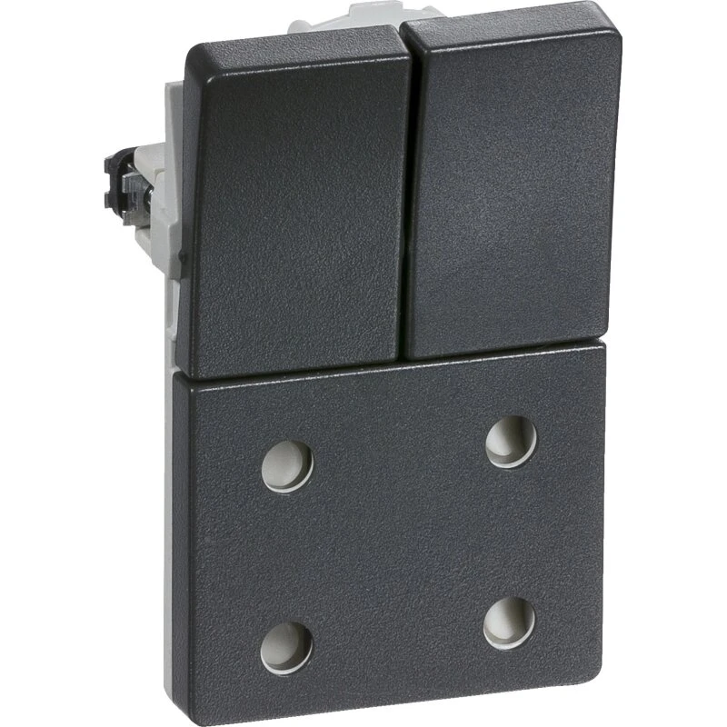 FUGA 1,5-modul dobbelt stikkontakt m/afbryder koksgrå (u. jord)