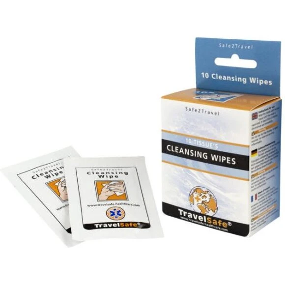 Travelsafe Cleansing Wipes 10 stk - desinfektionsservietter