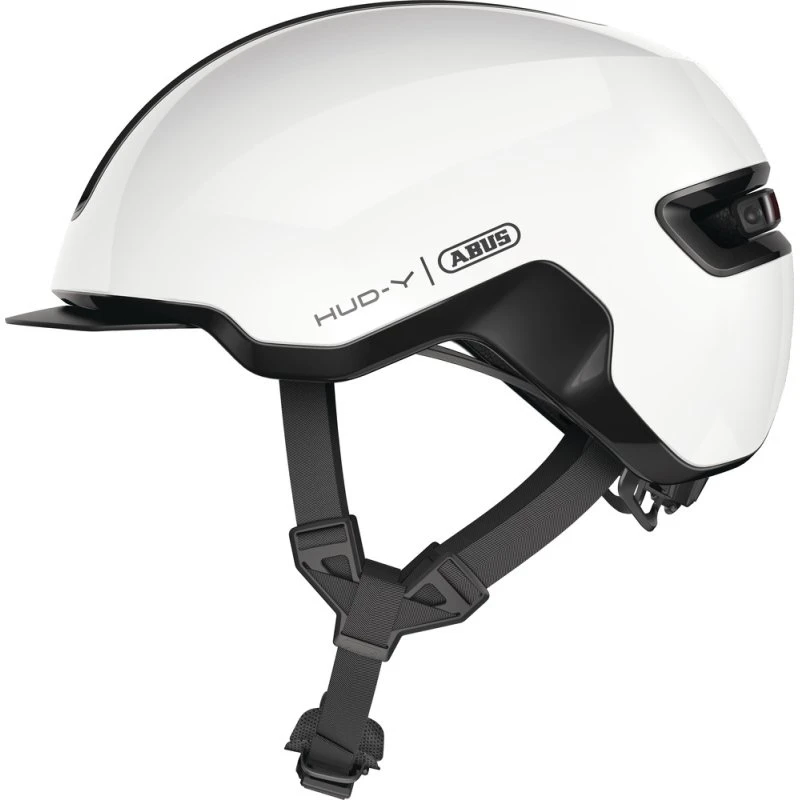 ABUS HUD‑Y cykelhjelm – Shiny White, Str. M