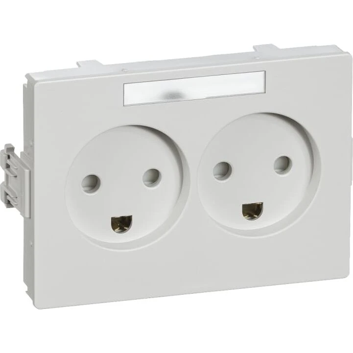 LK Clicline dobbelt stikdåse, lysegrå – 10 stk