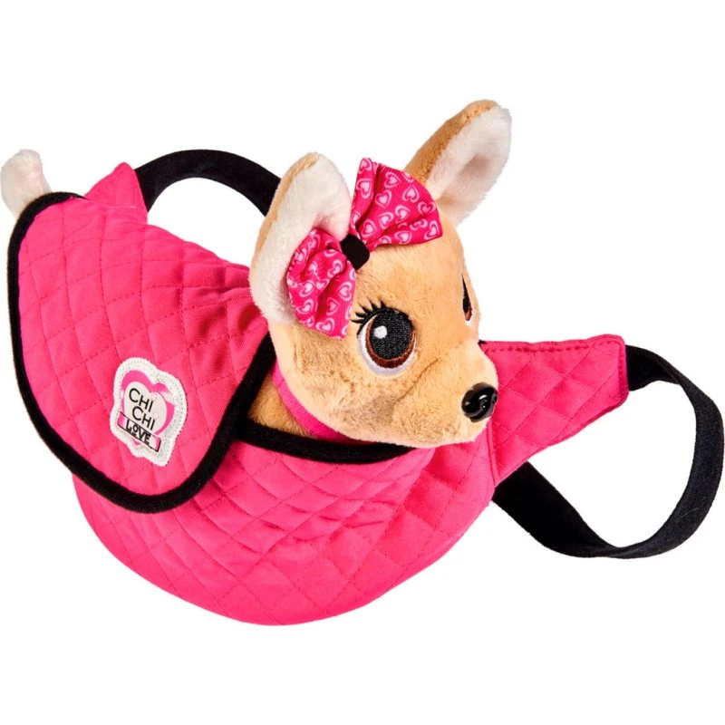 ChiChi LOVE Chihuahua Bamse med Lyserød Bæretaske 20 cm