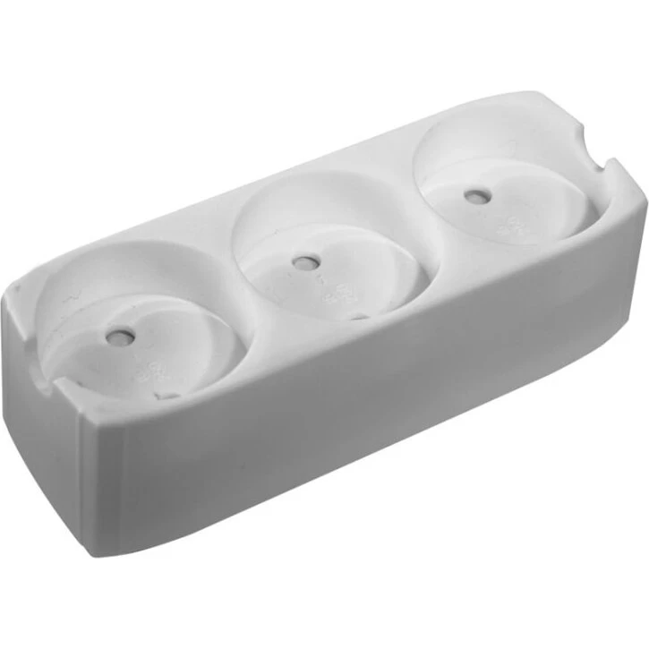 Universal 3-stikdåse med jord 16A 230V - forstærket, hvid (10 stk)