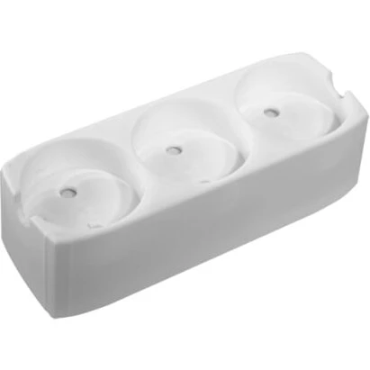 3-stikdåse u/jord 16A 230V hvid, 10 stk