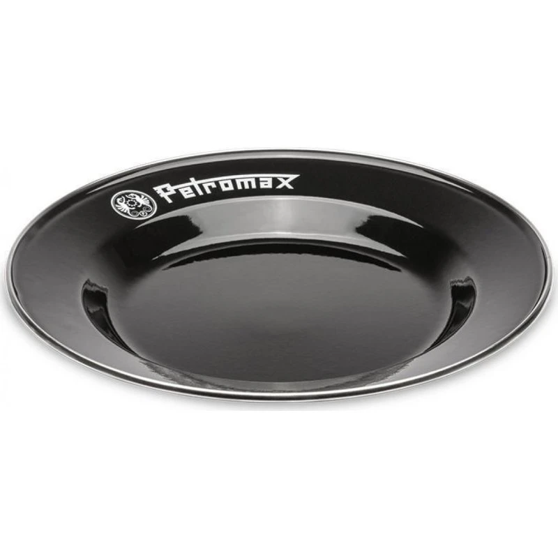Petromax emaljerede tallerkener 2 stk – 18 cm, sort