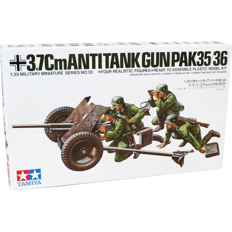 Tamiya 1:35 3,7 cm PAK 35/36 anti-tankkanon m/figurer