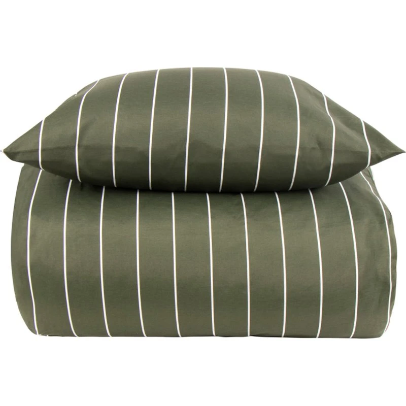 Borg Living grønt stribet sengetøj 140x200 cm