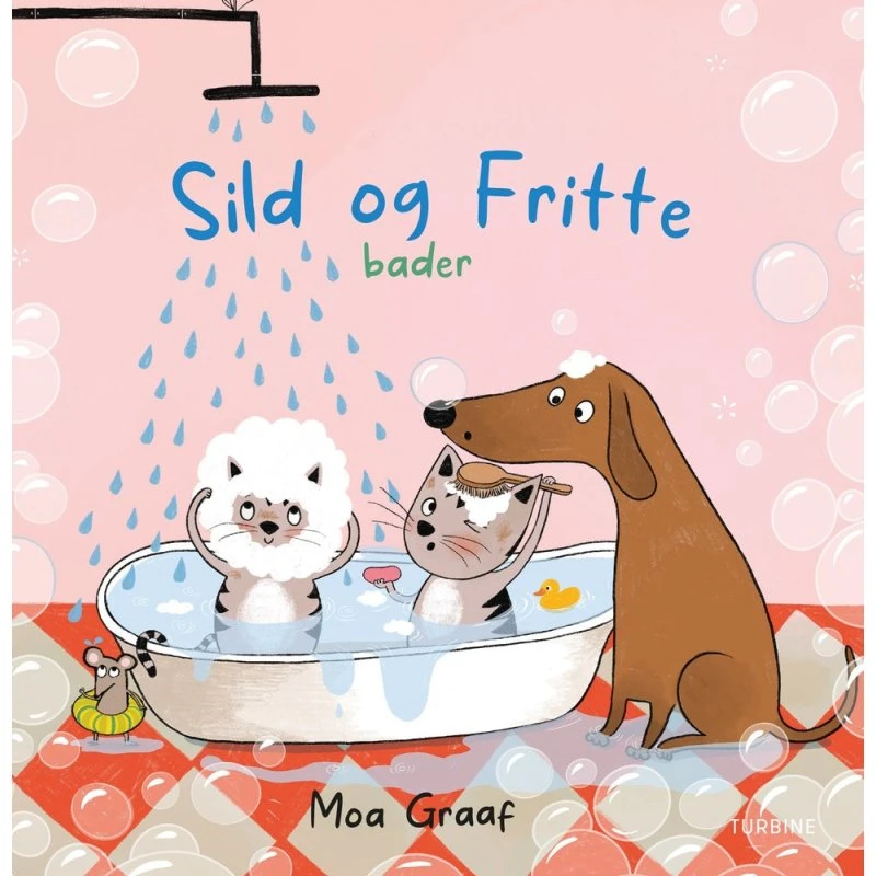 Sild og Fritte bader – børnebog af Moa Graaf