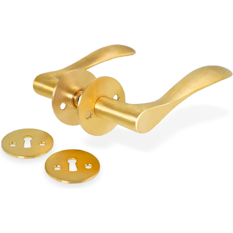 Bellevue dørhåndtag børstet ubehandlet messing c/c 30 mm