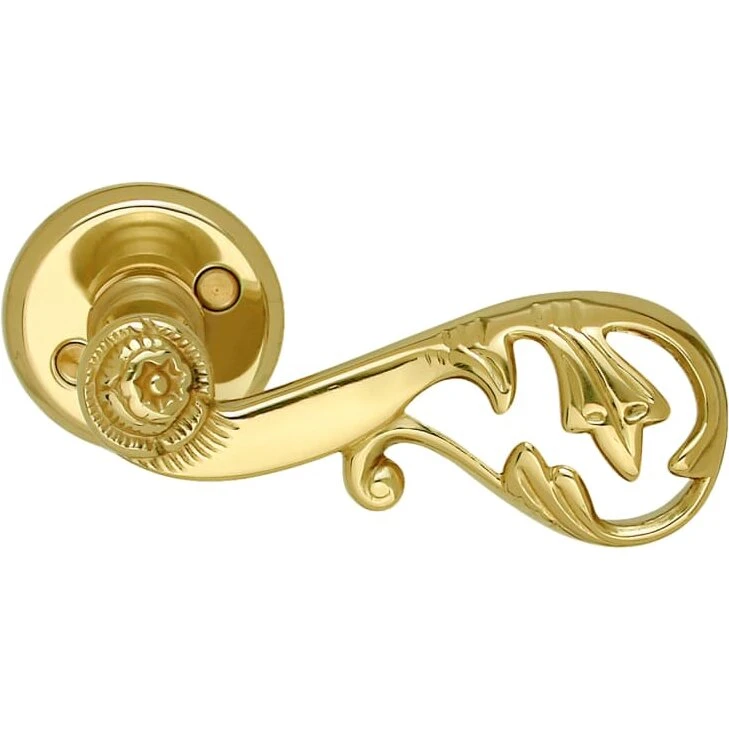 Beslagsboden Romantic dørhåndtag udendørs, poleret messing