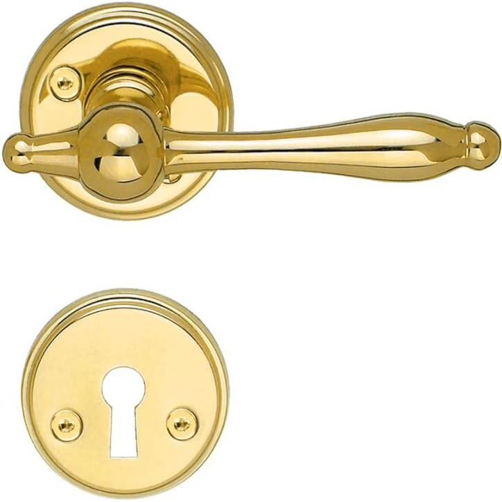 Beslagsboden Basic Romantic dørhåndtag, poleret messing