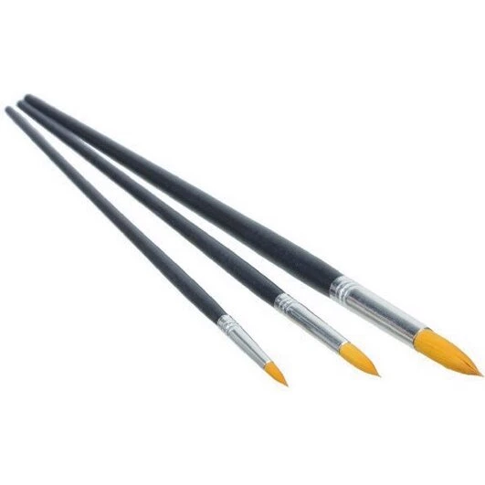 Penselsæt syntetiske runde pensler, 3 stk.