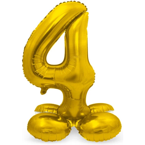 Folieballon nr. 4 guld 72 cm (luftfyldt)
