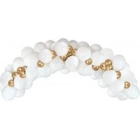 B&C Ballongirlande Hvid & Guld 70 stk