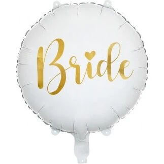 Bride folieballon hvid-guld 45 cm