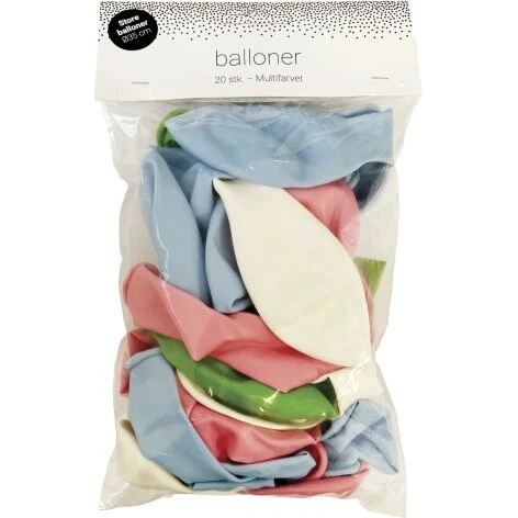 Balloner Pastel Ø35 cm, 20 stk - Latex