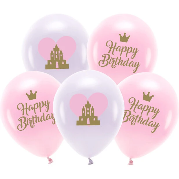 Øko-Balloner 5 stk Pastel Lyserød & Lys Lilla 33 cm