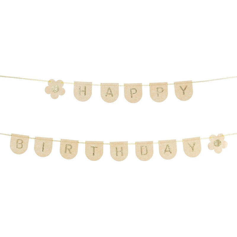 Happy Birthday Girl-banner Pink 3 m (genanvendelig)