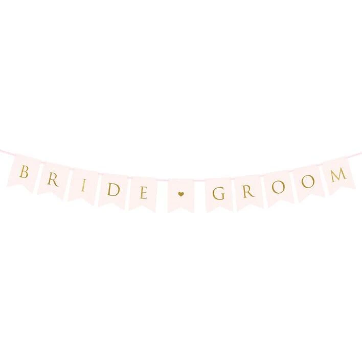 Guirlande Bride Groom, lys pink 2,5 m (tekst ca. 155×15 cm)