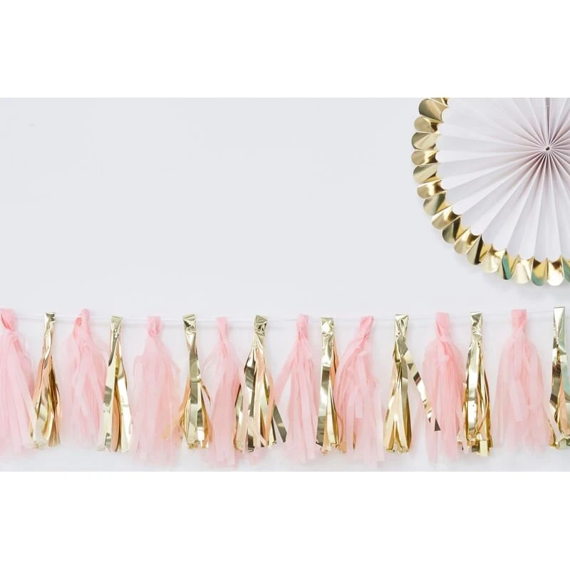 Åh baby duskkrans rosa/guld 2 m