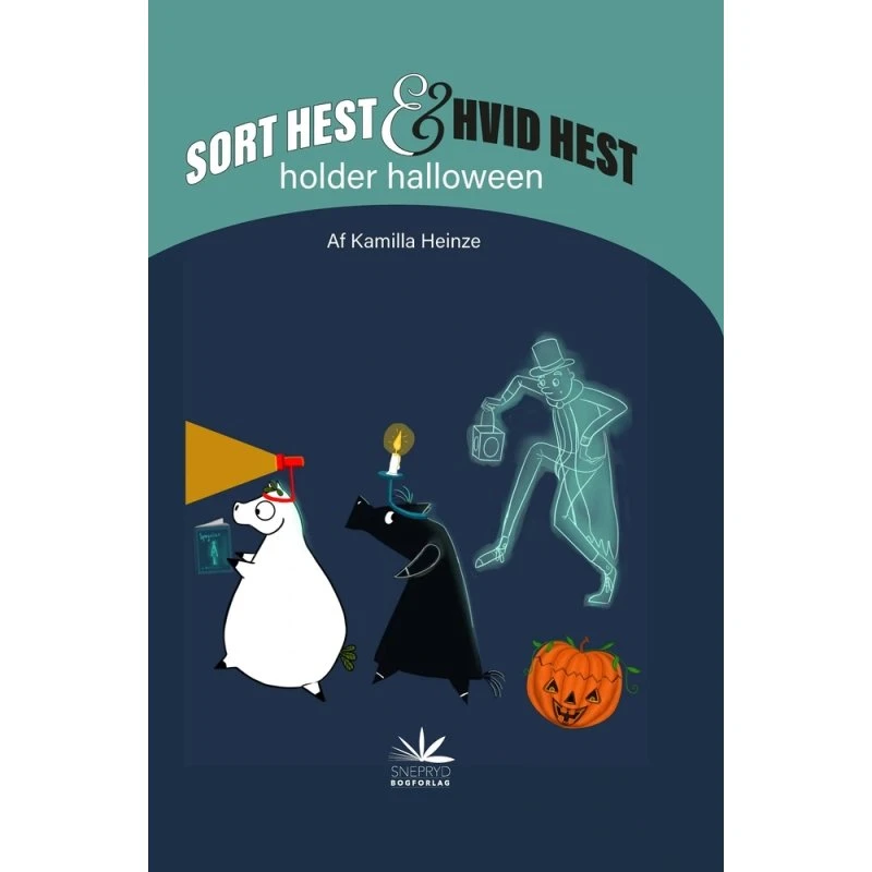 Sort Hest & Hvid Hest holder Halloween - Kamilla Heinze