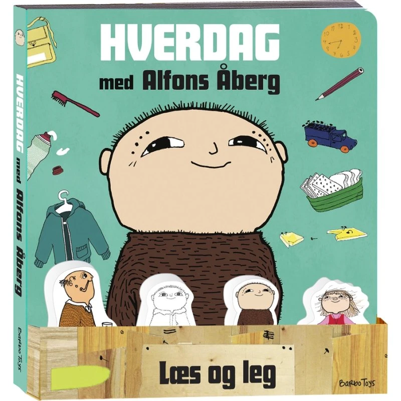 Alfons Åberg – Bog med 4 træfigurer