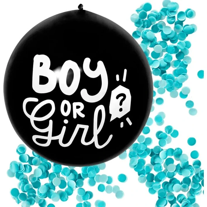 Gender Reveal gummiballon - Dreng Ø60 cm