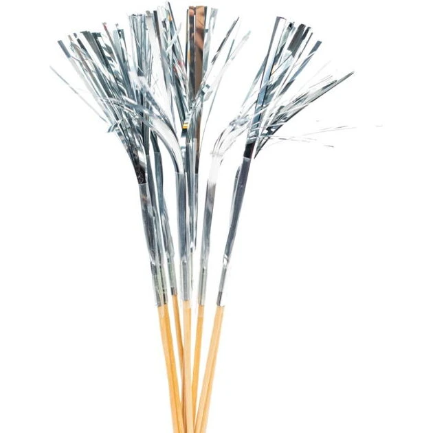 Drinkspinde Sølv Lametta 230 mm, 10 stk