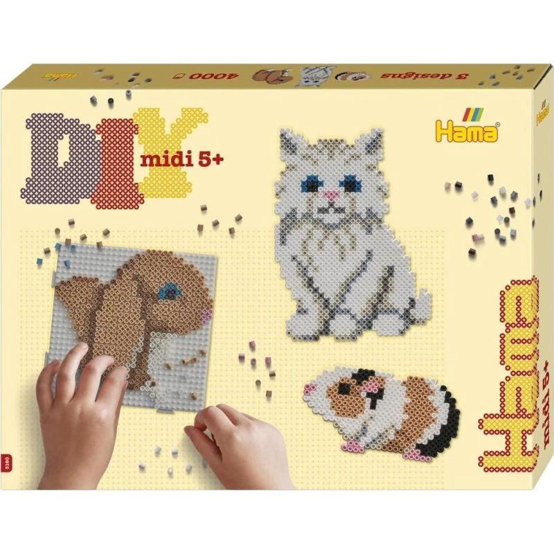Hama Midi Strygeperler Kæledyr – 4000 stk gaveæske