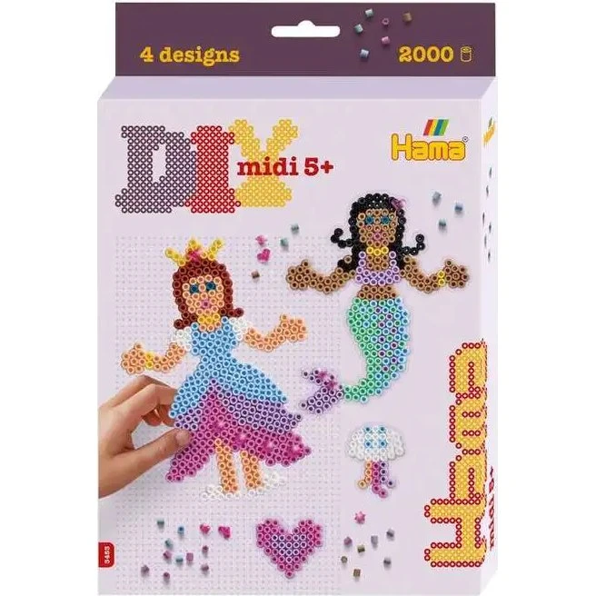 Hama Midi Perler - Prinsesse & Havfrue Sæt (2.000 stk)