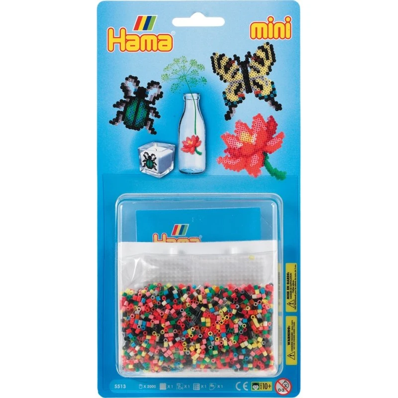 Hama Mini Perlesæt - Blomst (2000 perler + stiftplade)