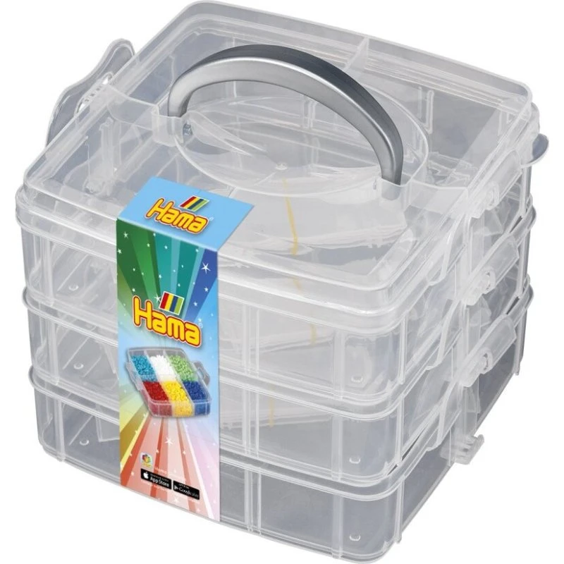 Hama opbevaringsboks lille – 3 bakker, 18 rum