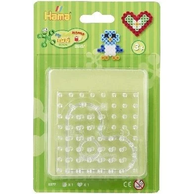 Hama Maxi Perleplader – Transparent firkant 8224 + hjerte 8231