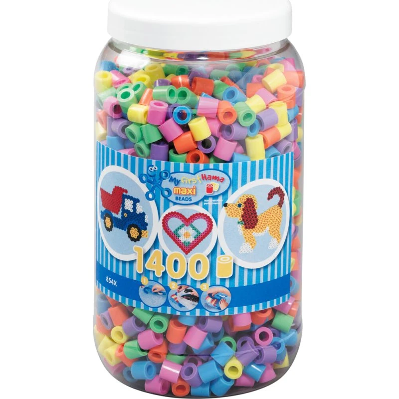 Hama Maxi Perler Pastel Mix 1400 stk i bøtte