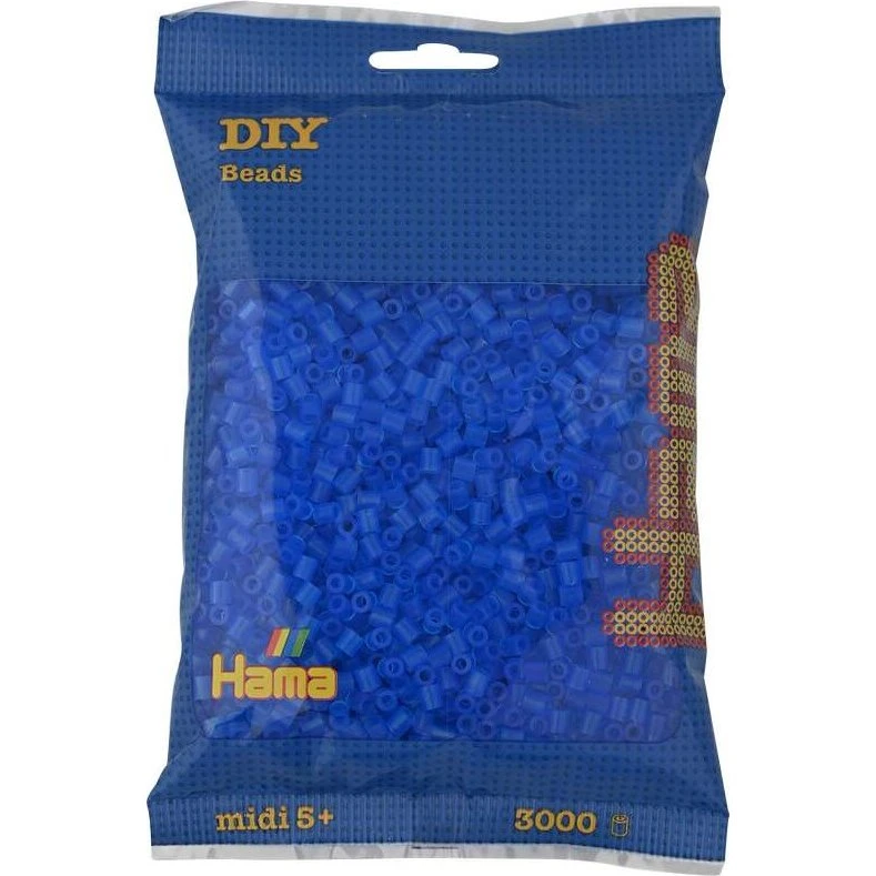Hama Midi Perler 3000 stk – Transparent Blå