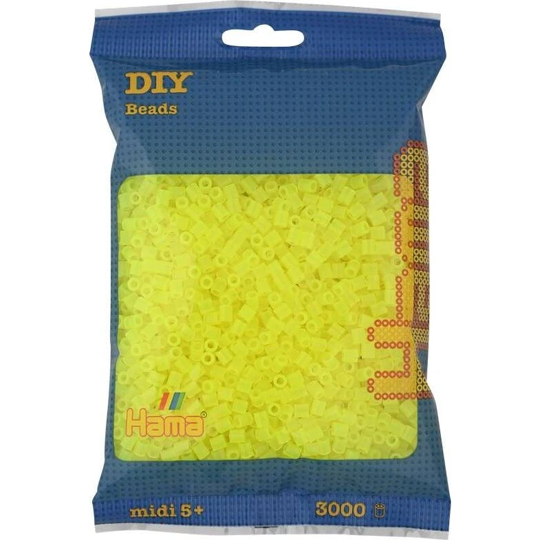 Hama Midi Perler Neon Gul 3000 stk